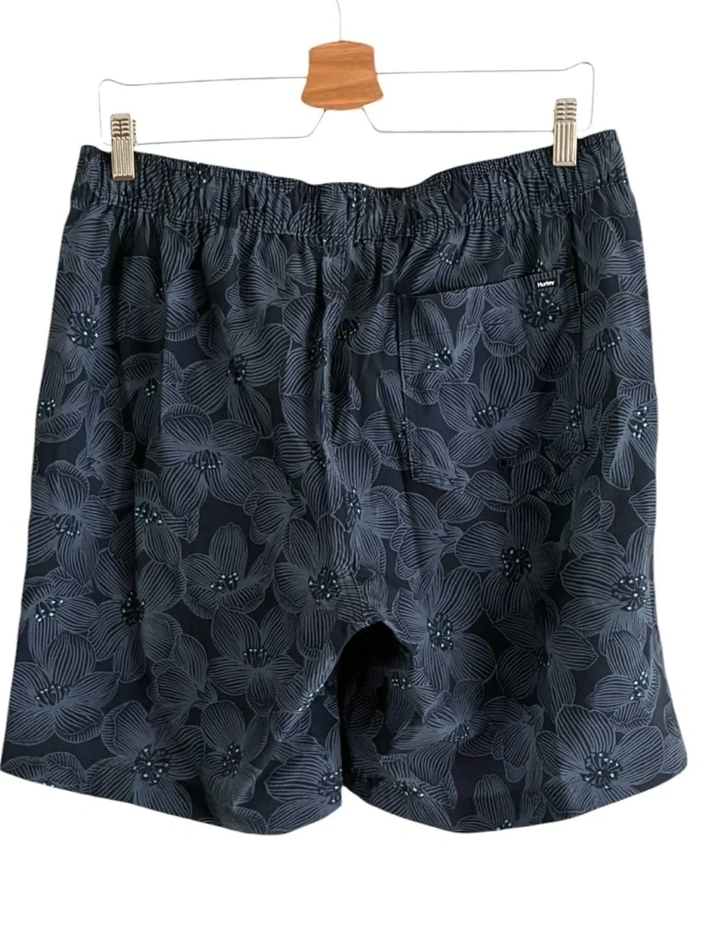 Hurley Swim Trunks Floral 4-Way Stretch L Elastic Waist Boardshorts